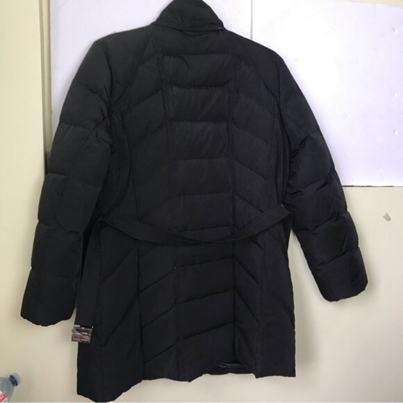 Ivanka Trump Belted Down Puffer Coat Jacket Parka Pockets Zip Warm Minimalist XL - Picture 3 of 16